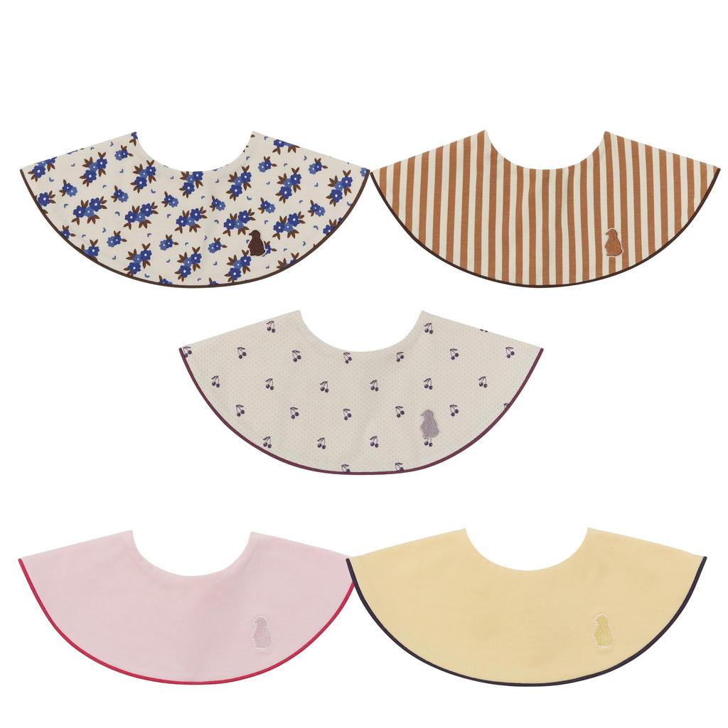 Konny Baby Bib Set Baby Bib Rolling Bib Absorbent and Quick Drying Simple Girl Boy Baby Coordination Baby Shower Gift Stylish Present 5 Vintage Deep