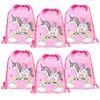 1/6/12Pcs Unicorn Drawstring Bag Kids Girls Unicorn Birthday Party Favors Supplies Candy Gift Packaging School Storage Backpacks