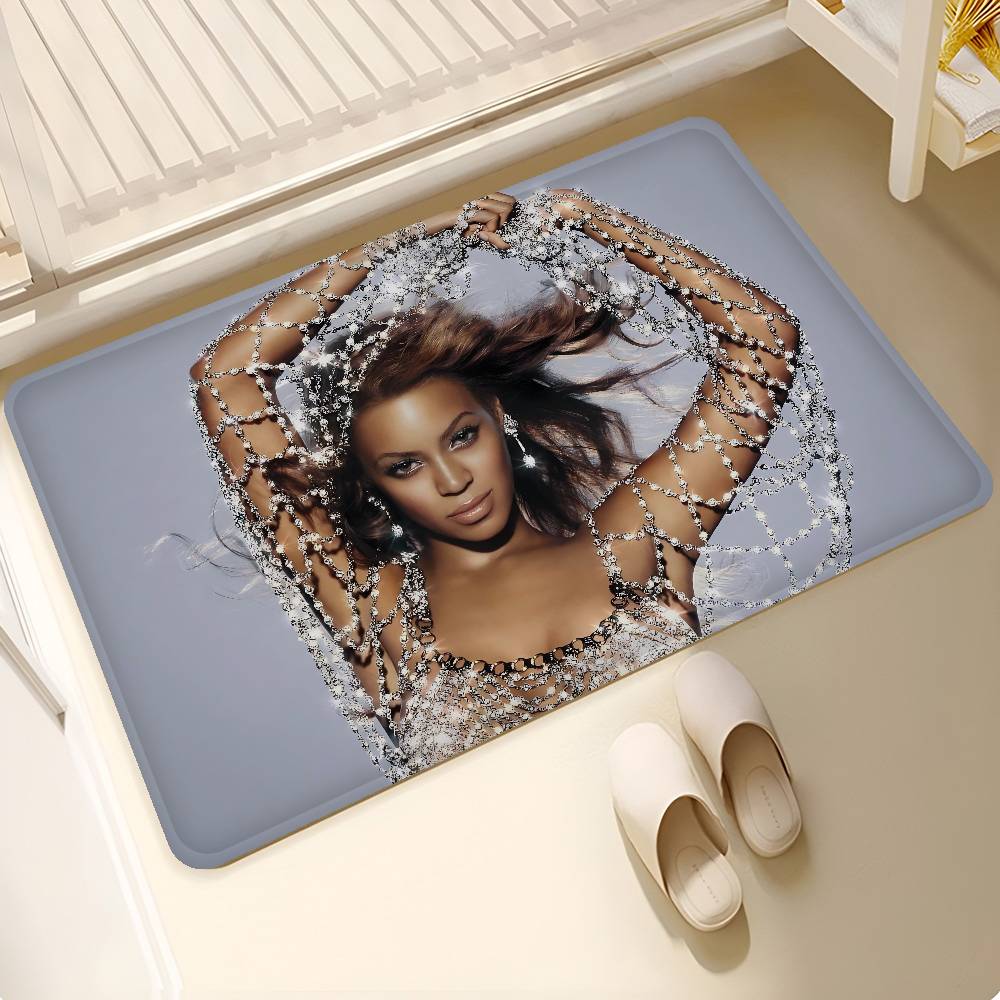 

B-Beyonce Singer Bathroom Mat Anti-slip Absorb Water Long Strip Cushion Bedroon Mat Welcome Doormat 50x80cm