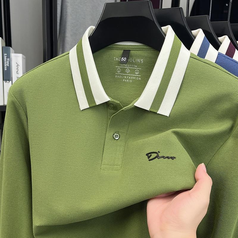 

Men s Polo Shirt Lapel Long Sleeve T-Shirt Autumn Hot Sales Exquisite Print Soft Breathable Casual Commute Menswear 4XL