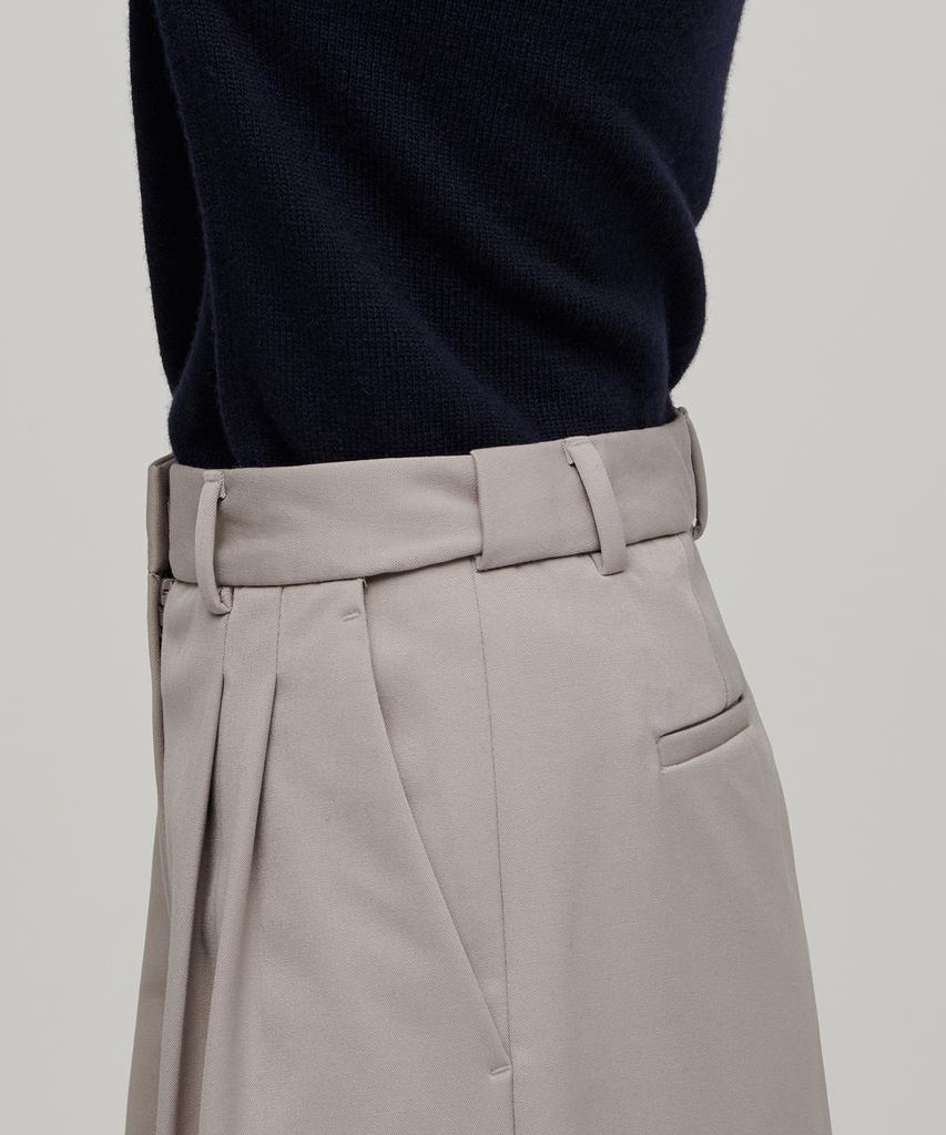 MUSINSA STANDARD WOMAN Women'S Heavyweight Fleece-Lined High-Waisted Wide Hidden Elastic Waist Slacks [Light Beige]