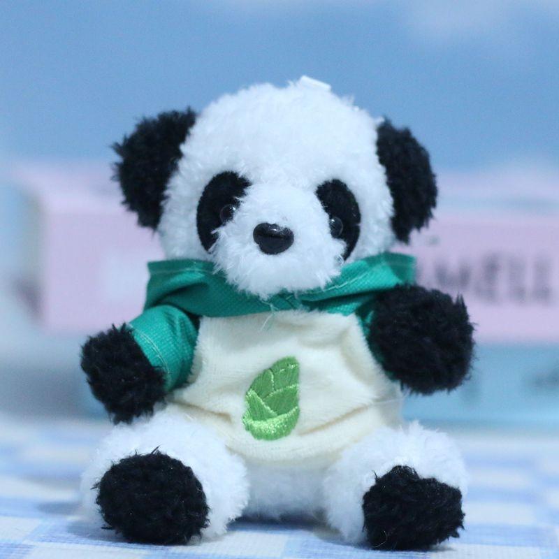 Bezaubernde Panda-Plüschpuppe aus weichem Fleece-Material, ideal für Schlüsselanhänger und hängende Dekoration