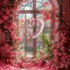 Valentinstag Herz Girlande Türbanner Festliche Partydeko für Wand Fenster Kunststoff Innen Außen Dekoration für Romantische Feier