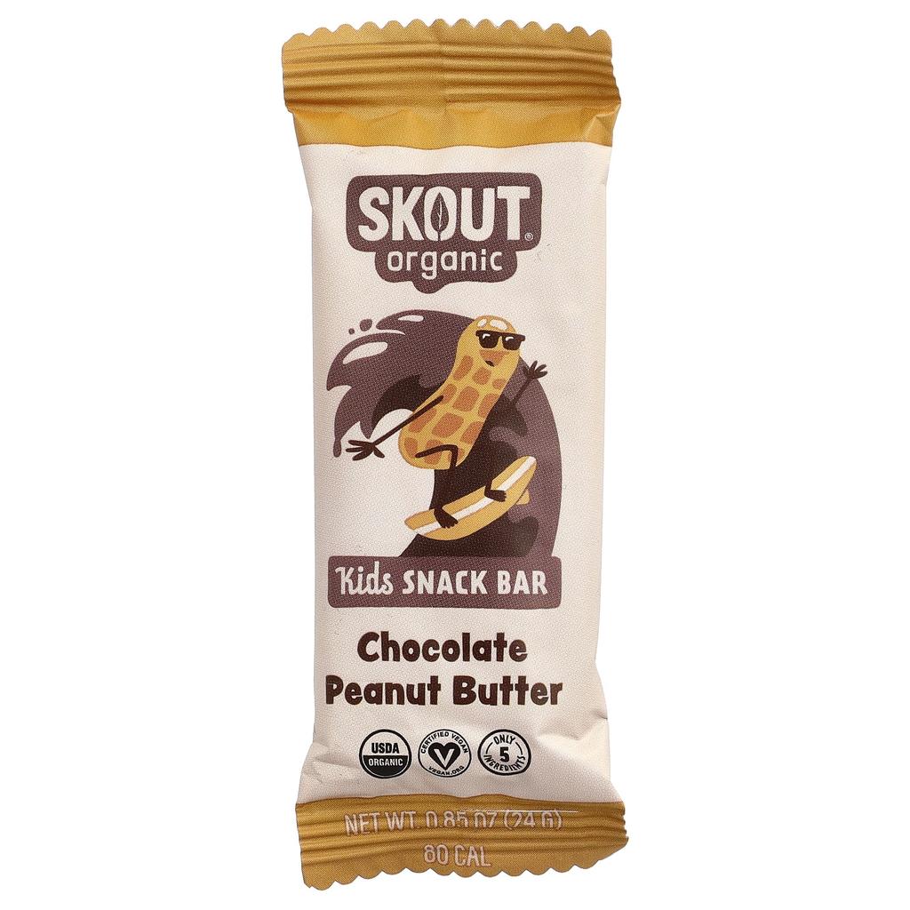 Skout Organic, Kids' Snack Bars, Chocolate Peanut Butter, 6 Bars, 24g (0.85oz) Each