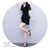 Women's Plus Size 2-piece Lace Trimmed V-neck Top And Shorts Slim Fit Summer Set Pure Black