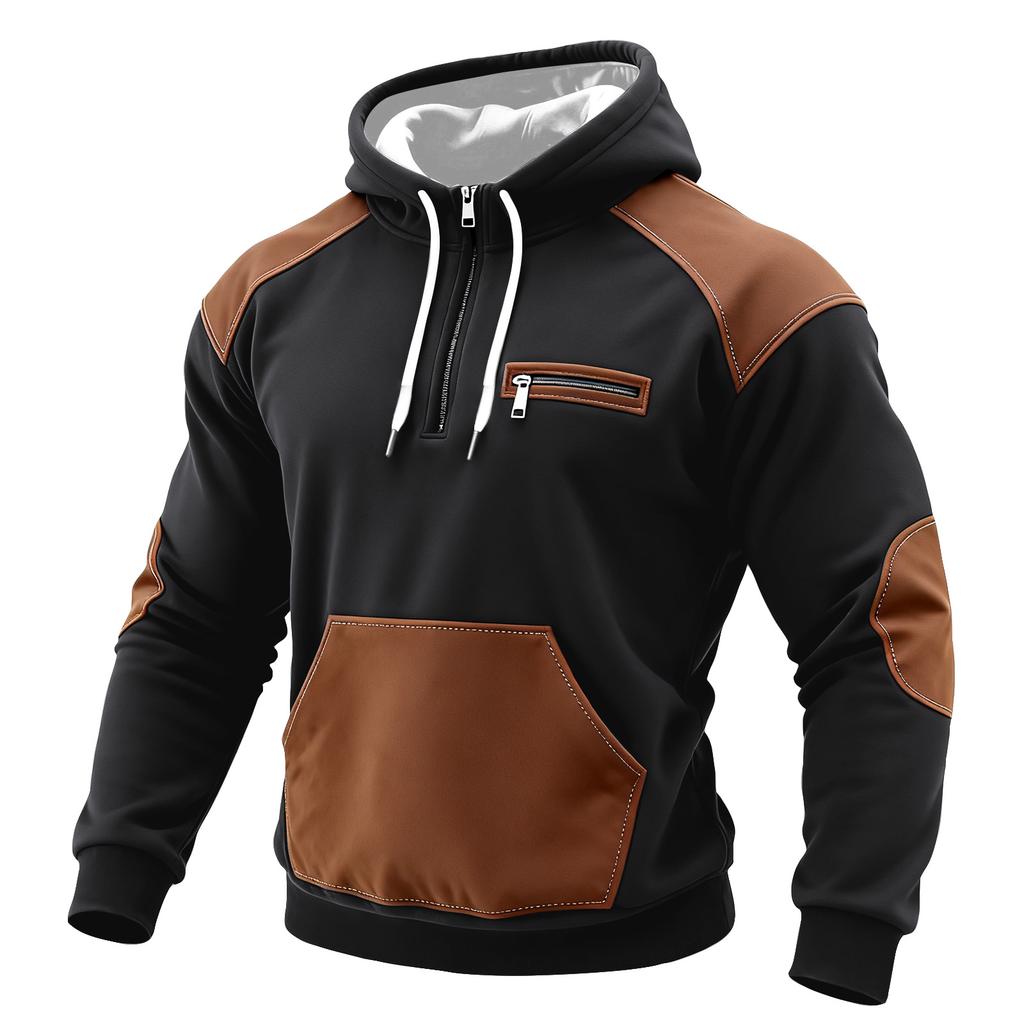 Men's Colorblock Sweatshirt Hoodie Men's Sports Large Size Casual Sweatshirt