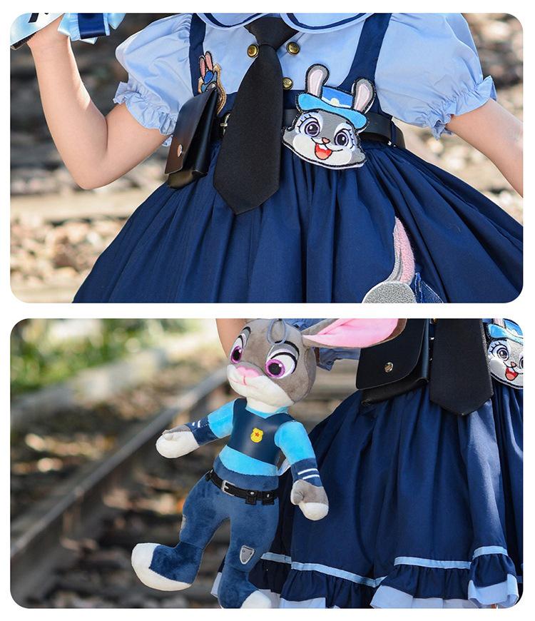 Summer Zootopia Judy Bunny Police Princess Lolita Dress for Little Girls