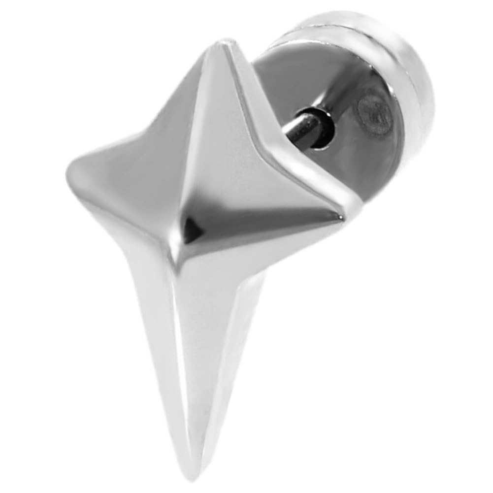 

[Shinjuku Gin no Kura] Zanipolo Terzini Sharp Cross Surgical Stainless Steel Earring (Single Ear) Hypoallergenic Cross Star Studs