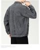 Men's Functional Embroidered Denim Jacket - Autumn/Winter Loose Fit, Japanese Trend, Plus Size Outerwear