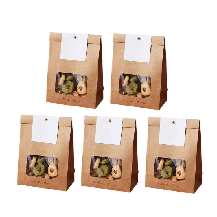 50pcs Food Package Bags Convenient Cookie Bag with Clear Window Food Container