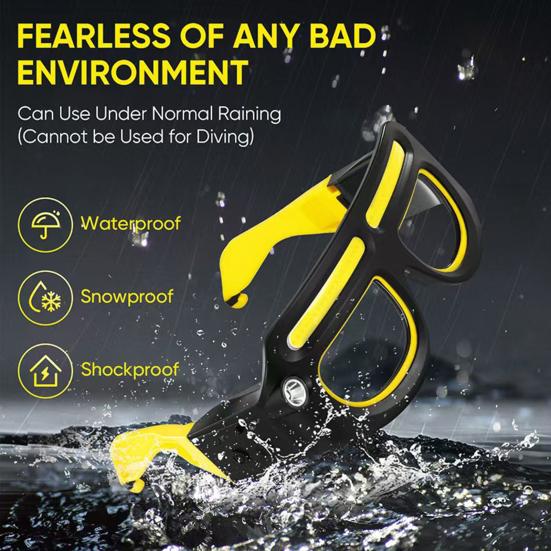 Motion Sensor Headlamp Glasses Rechargeable LED Touchless Switch Light with 5 Modes Waterproof USB-C Camping Headlight for Night Cycling Fishing Work