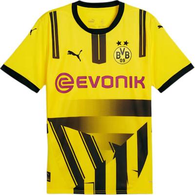 Puma Borussia Dortmund Retro Sportmode Logo Schriftzug Rundhals Kurzarm Fußballshirt Herren Oberteile Schwarz Gelb 77568001