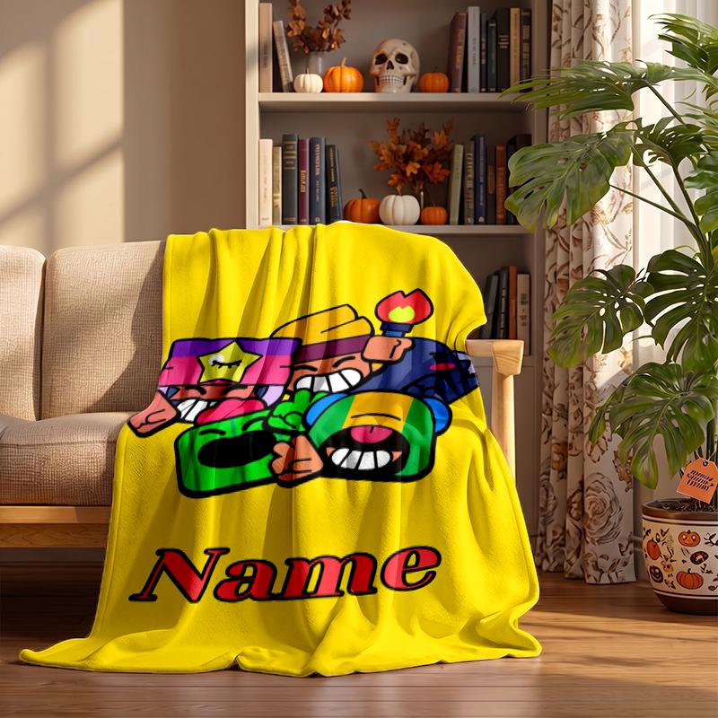 Brawl Stars Custom Flannel Blankets Soft Warm Cozy Throws for Home Decor Holiday Gifts