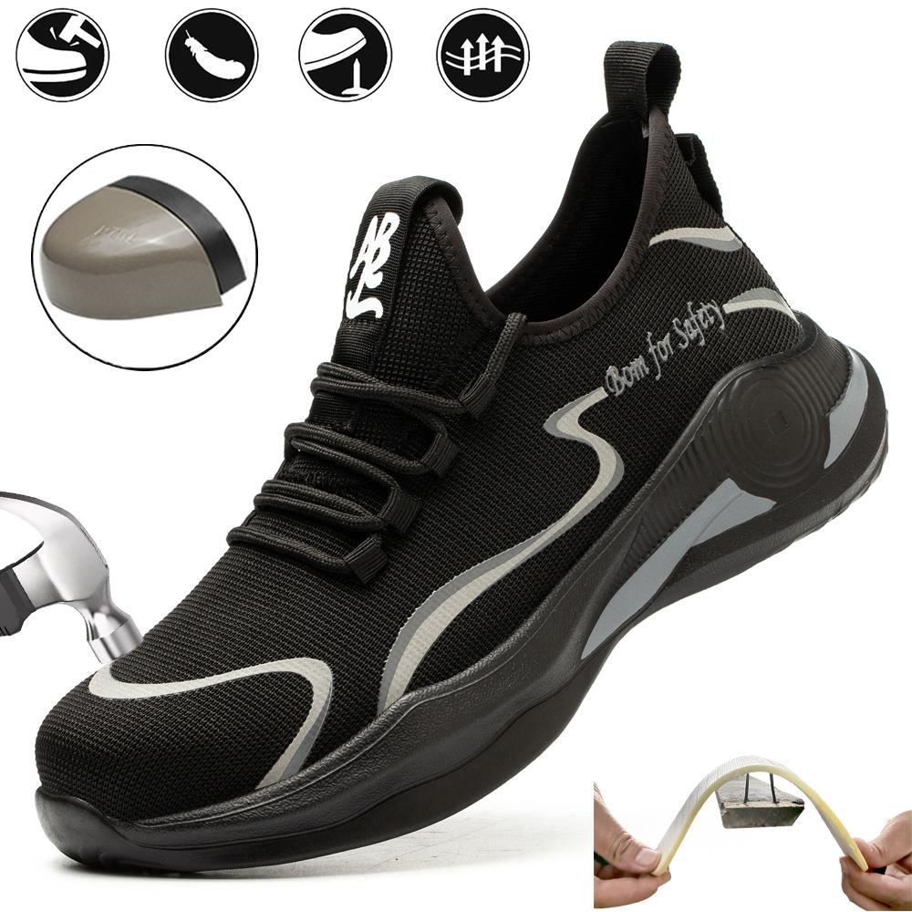Work Boots Safety Steel Toe Shoes Men Safety Shoes Work Sneakers Indestructible Work Shoes For Men Steel Toe Cap Work Male Shoes