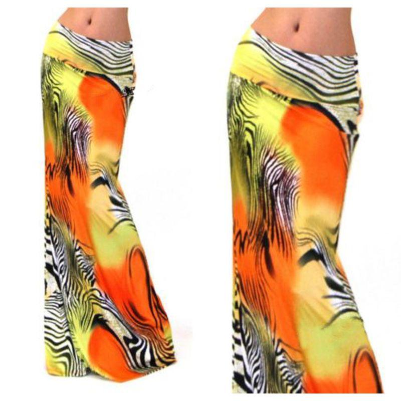 

High Waisted Elastic Hip Hugging Skirt Print High Waist Stretch Bodycon Dress 1089-20 XL