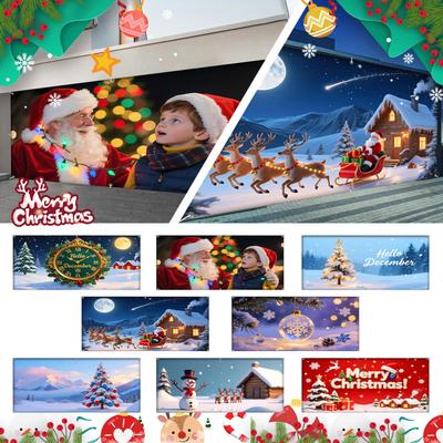 Decoraciones de Escena Navideña y Banners de Personajes Festivos – Suministros para las Fiestas para Garajes al Aire Libre