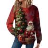 Women's Fashion Long Sleeve Christmas Loose Long Sleeve Round Neck Casual Top