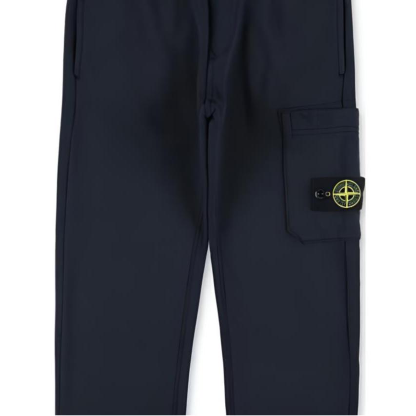 Stone Island Kids Solid Color Elastic Cuff Casual Mid-Length Sports Pants Kids bottoms Navy-Blue 811661520-V0020