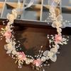 Kids Floral Headpiece Handmade Dried Flower Crown Non-irritating Hair Wreath for Wedding Pageant Outdoor Picnic Gift