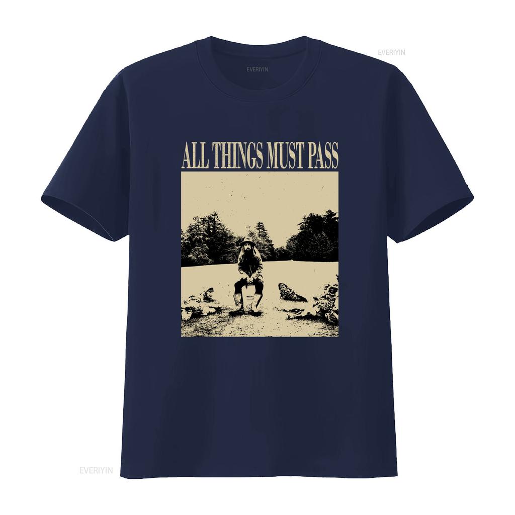 All Things Must Pass Vintage Music T Shirt Midcentury Song Minimalist Design Vintage Washed Slightly Streetwear Comfortable