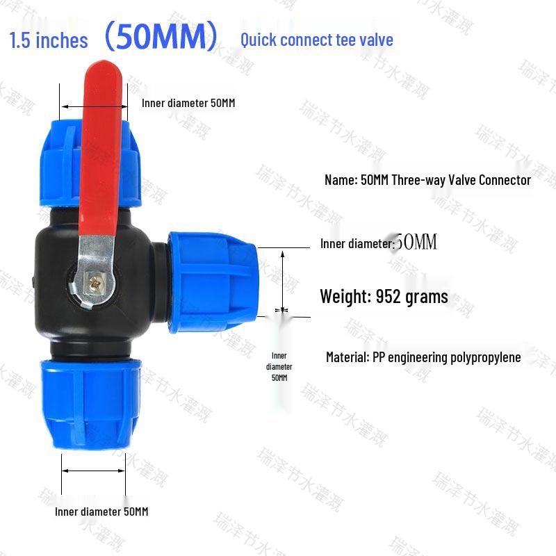 PE Pipe Ball Valve Quick Connector Union, Tee Valve, Heat-Free Fusion Valve, Emergency Repair Quick Connect Fittings.