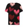 Women's T Shirt Tee Print Button Short Sleeve Daily Weekend Fashion Basic V, Neck Regular Top Valentine's Day
