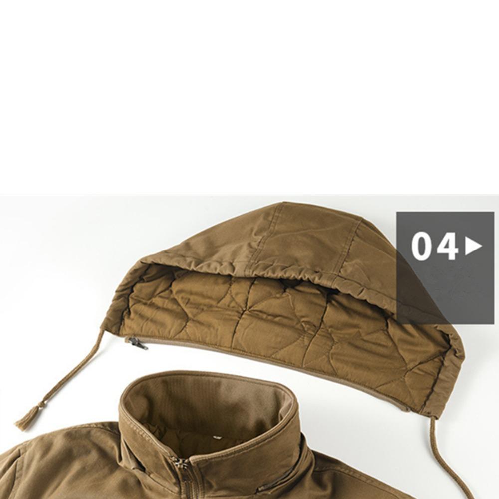 Winter Nieuwe Mannen Katoenen Jas Mannen Warm Dik Winddicht Jas Buiten Zakken Tactische Rits Parka Afneembare Capuchon Bomberjack Man