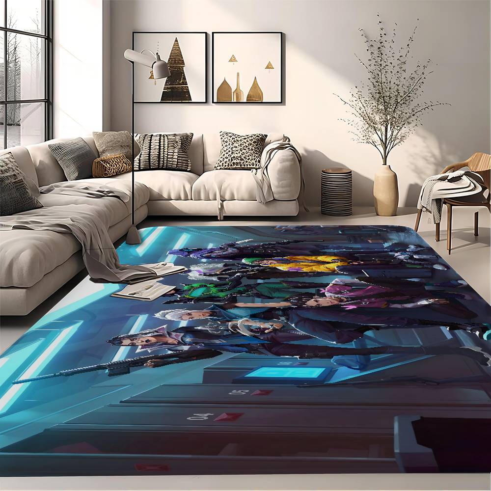 Game V-Valorant Hallway Carpet Washable Non-Slip Living Room Sofa Chairs Area Mat Kitchen Doormat Area Rug