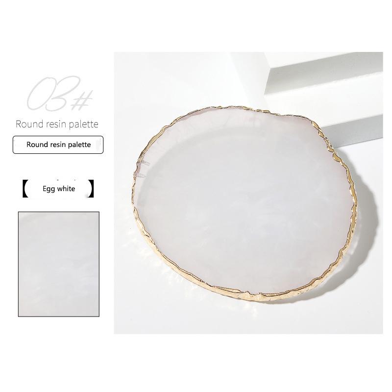 1pc Round/Square Painted Gel Polish Palette Natural Resin Onyx Display Board Holder Practice Nail Art DIY Tools