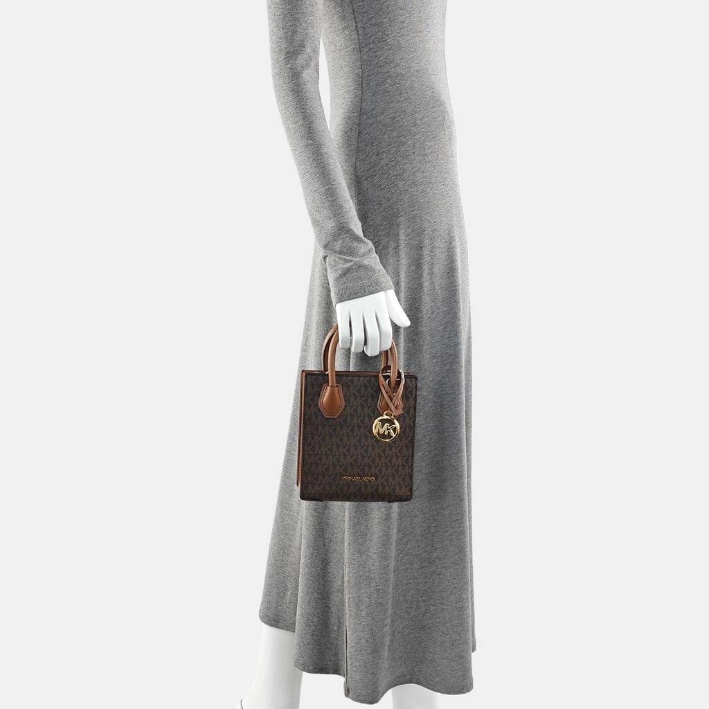 [Pre-Owned] Mercer Mini Brown Coated Canvas Monogram Crossbody Bag - Excellent #1L3OOT6