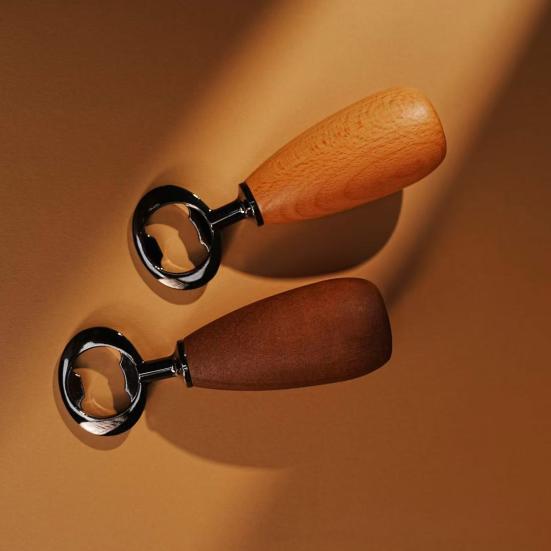 Wooden Handle Bottle Opener Metal Beer Bottle Opener Portable Can Opener for Beer Soda Cider Kitchen Bar Picnic