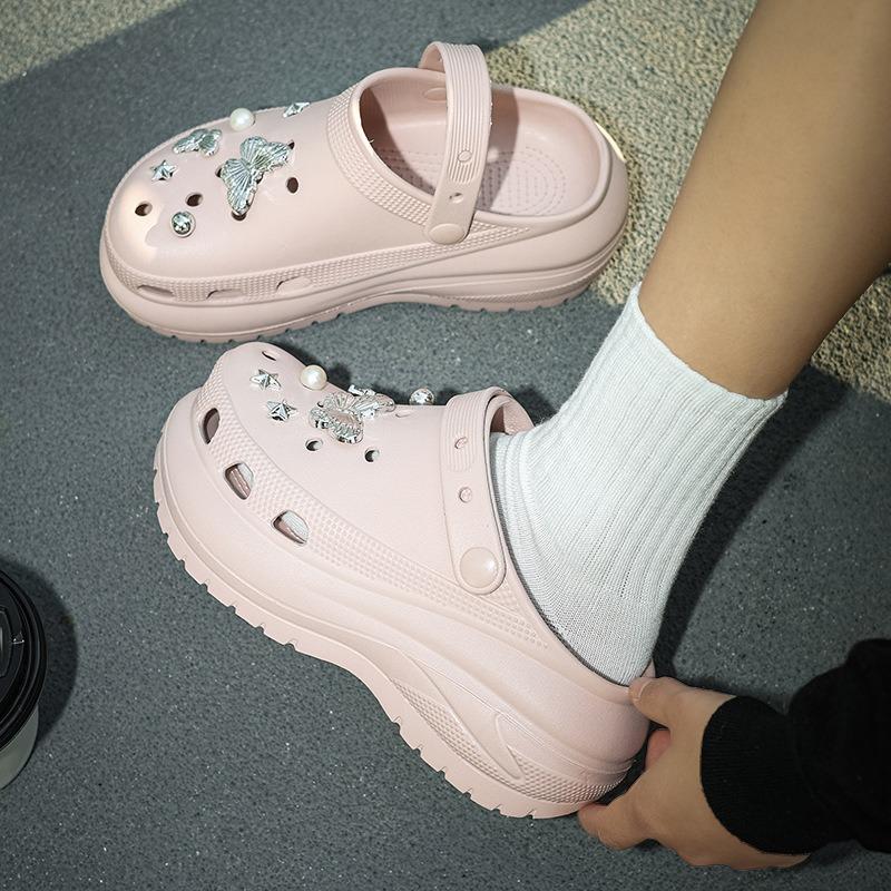 Hole Shoes Women's Summer New Outdoor Wear Heightened Platform Garden Shoes Non-slip Beach Shoes Bag Head Cool Slippers Women's Shoes