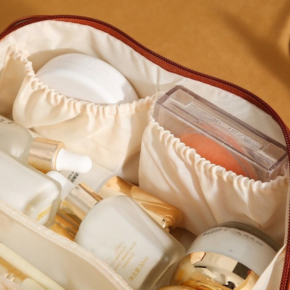 Large Capacity Retro Pillow Cosmetic Bags Exquisite Pattern Toiletry Organizer for Women