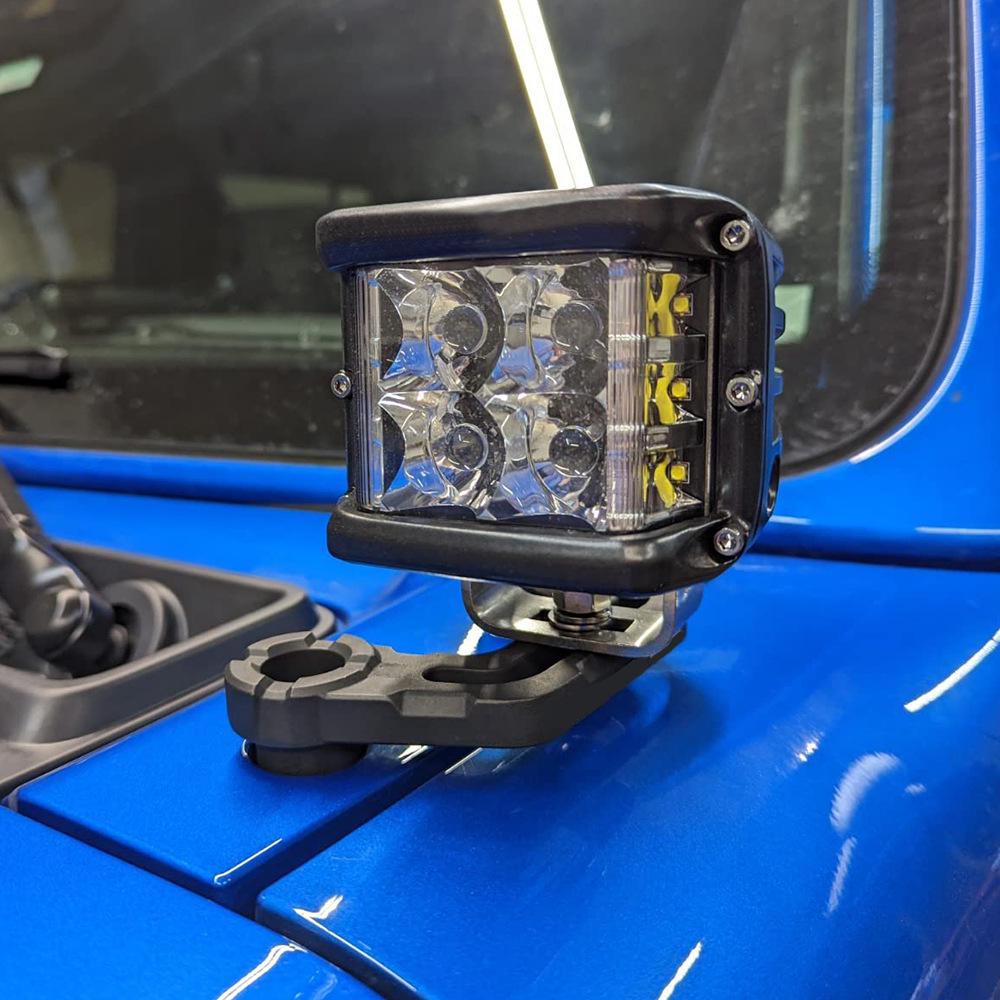 JL Wrangler 18-23 A-Pillar Spotlight LED Auxiliary Bracket for High-Brightness Headlight