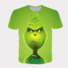 Maglietta da uomo a maniche corte con stampa 3D, motivo: mostro di pelliccia verde, motivo: Grinch di Natale, novità 2025 di Cross Border