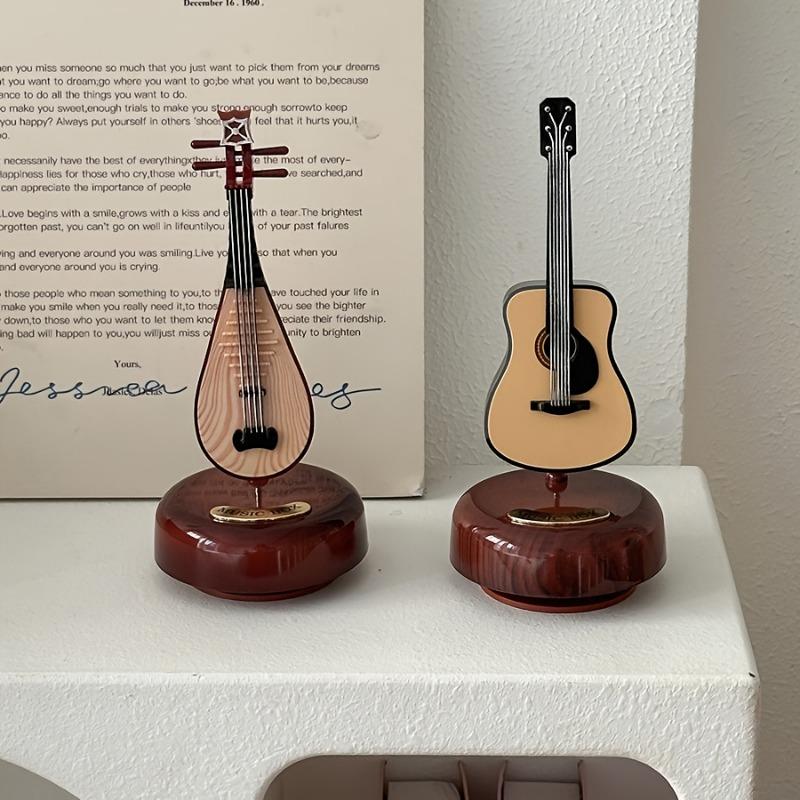 Vintage Decorative Music Box Featuring a Violin Guitar And Pipa Perfect As a Birthday Gift Or Classic Ornament