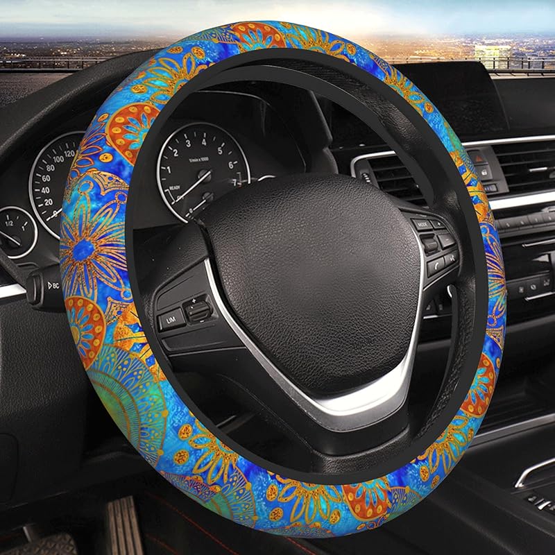 Halloween Bats Car Steering Wheel Cover Universal 15 Inches Anti-Slip Breathable Sweat Absorption Neoprene Car Accessories