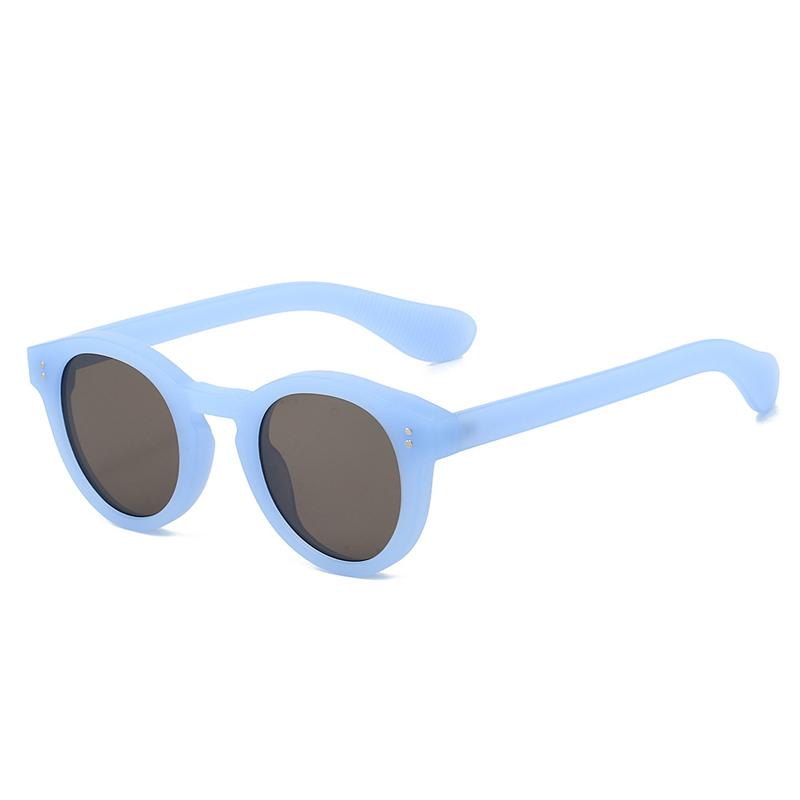 SHAUNA Fashion Round Jelly Color Women Sunglasses Shades UV400 Retro Punk Rivets Men Matte Sun Glasses
