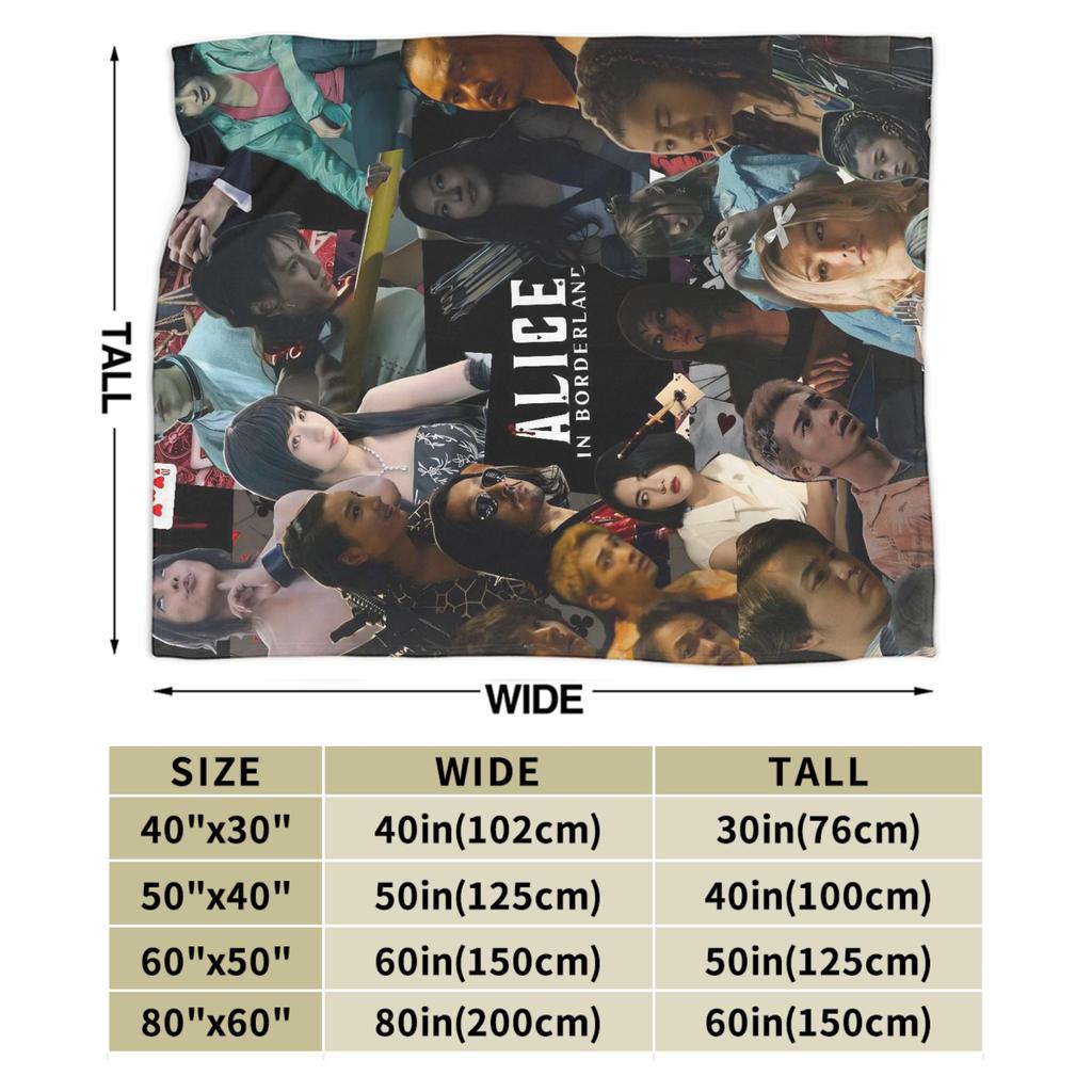 Alice In Borderlands Flannel Blanket Winter Warm Bedding Throws for Girls Boys Couch Chair Novelty Bedspread Sofa Bed Cover