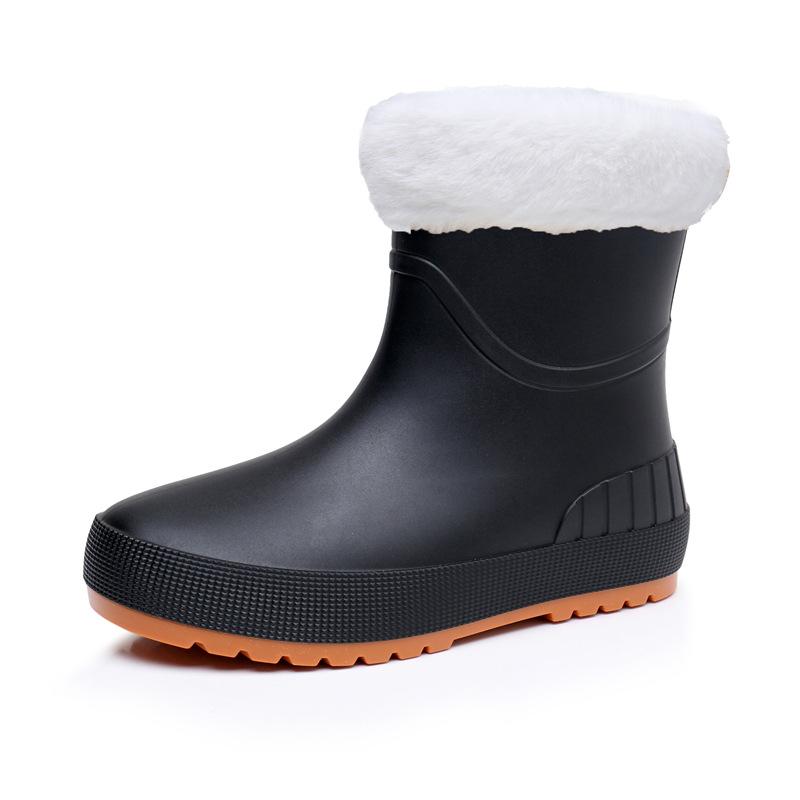 Fashionable Rain Boots for Women, Non-slip Mid-calf Waterproof Shoes, Women's Water Boots, Rain Boots, Women's Kitchen Short-leg Rubber Shoes