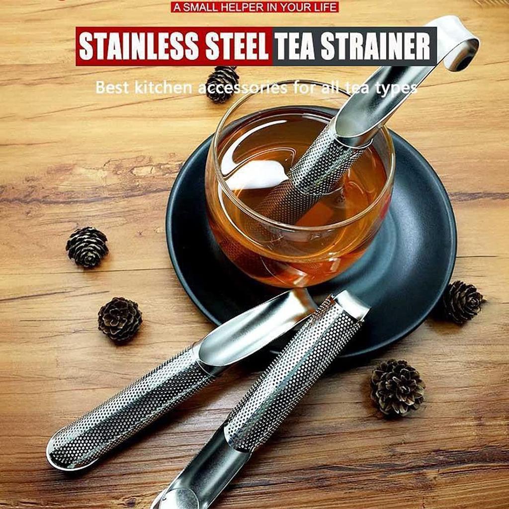 2Pcs/set Stainless Steel Tea Diffuser Strainers Long-handle Tea Filters for Loose Tea Coffee Seasonings Spices Accessories