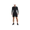 Under Armour Heat Gear Series Logotrykk Rund hals Langermet Treningsskjorte Herre topper Svart 1370325-001