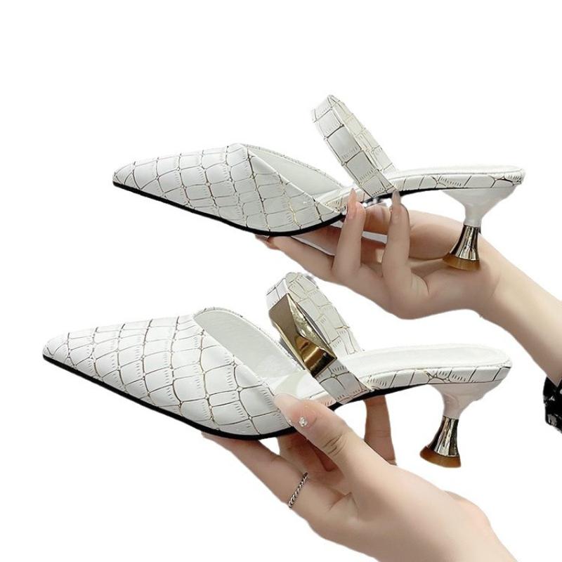 Pointed Toe Mules Fashion Women Slippers Casual Women's Shoes Women High Heels Elegant Ladies Outdoor Slide 2026