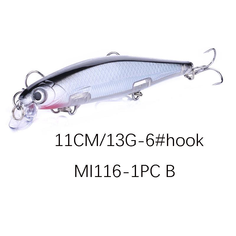 HENG JIA Schwimmender/Sinkender Minnow-Köder 11cm 13g für Wolfsbarsch und Rapfen