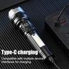 5 Modes USB Rechargeable LED Flashlight Powerful Zoom Torch with COB Side Lights Outdoor Emergency Lantern Camping Portable Lamp