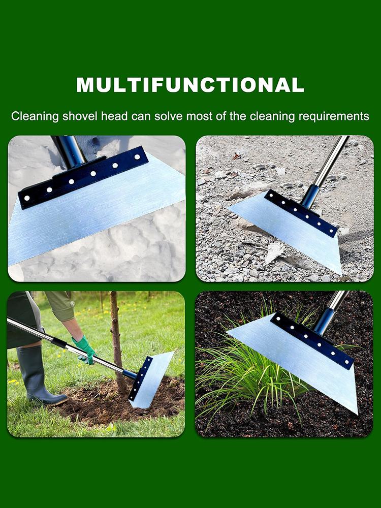 Multipurpose Garden Cleaning Shovel, Flat Shovel Ice Shovel Weeding Planting Farm Weeding Tools Metal Weed Cleaning Shovel 120cm
