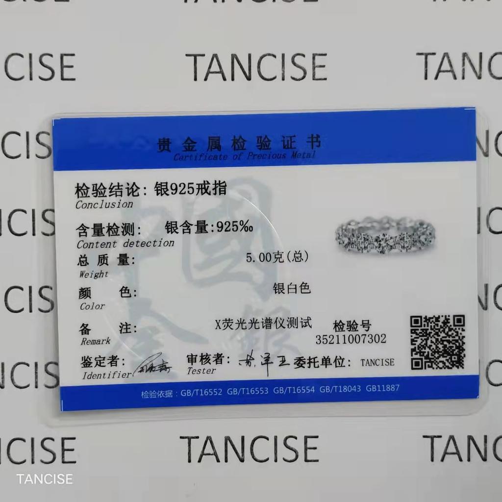 Tancise S925 Sterling Silver Jewelry Inlaid Zircon Female Design Ring.