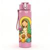 1PC Virgin Mary Kids Heart Frame 750ml Color Plastic Sports Water Bottle Leakproof Flip Straw Lid For Sports Office Home Use