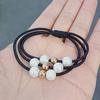 Korean-Style Handmade Three-Strand Pearl Elastic Hair Tie