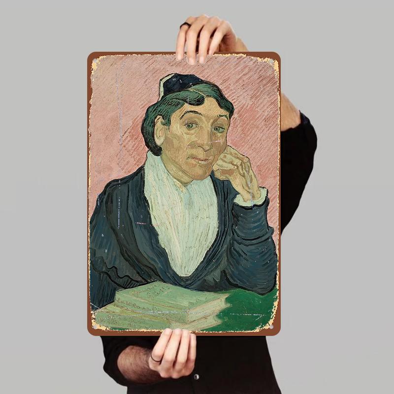

Van Gogh Portrait of Madame Gachet Vintage Metal Wall Art Decorative Painting for Living Room Study Home Decoration 7.9x11.8In(20x30cm)